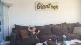 Toddler gets incredibly excited when Star Wars opening theme starts