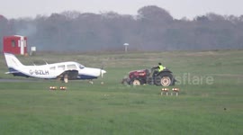 Small plane landed off the runway, towed back to hangar - Leeds Bradford Airport