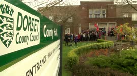 Pay rise protest outside dorset county council,dorchester,