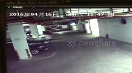 Teenager jumps up and down on cars parked in garage