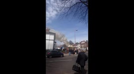 Birmingham building fire closes road