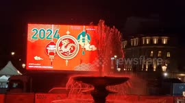 Preparations underway at Trafalgar Square ahead of Chinese New Year Parade in Trafalgar Square