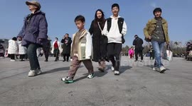 Tourists Visit Tang Dynasty City in Xi 'an, China