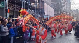 Lions, dragons and colourful performers delight crowds at this year's London Chinese New Year parade