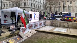 Anti Iranian government protest takes place opposite Downing Street in London 11th February 2024