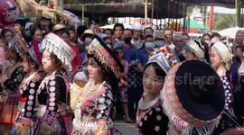 Strawberry Festival Hill Tribe Dancers in Samoeng, northern Thailand