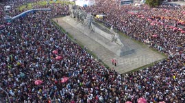 Aerial view of Bloco Agrada Grecos in Ibirapuera in São Paulo, Brazil