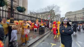 Chinese new year of the dragon parade and preparations in London.