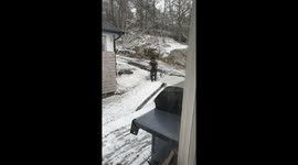 Dad Takes Baby Out in Monster Truck Stroller