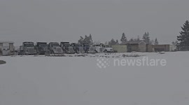 US | Winter Storm brings Light Snowfall to Kalispell, Montana.