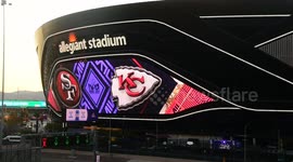 Allegiant stadium outside during the game of super bowl 2024 in Las vegas Nevada