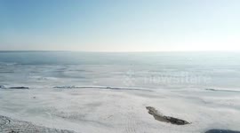Drone video shows hazardous ice conditions on Lake Winnebago in Wisconsin