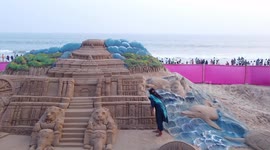 First Woman sand artist of Odisha, Sarita Gochhayat makes her way to India Book of Records in Northern India