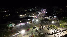 Drone footage of vibrant scenes as Brazilian city celebrates carnival