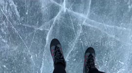 Mesmerizing video of skating on frozen Keystone Lake in Colorado