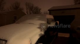 Watch as heavy snow falls in Colorado leading to dangerous driving conditions