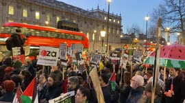 Thousands of pro-Palestine protesters gather outside Downing St as Israel prepares for an offensive in Rafah