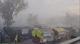Thousands of Tractors lined up in Punjab  to enter Delhi , All roads to Delhi sealed ahead of farmers protest at UP Gate, Singhu, Tikri Borders