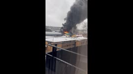 Thick smoke billows into air as fire engulfs ride at amusement park in Sweden