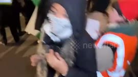 Police remove Palestine Protester from sitting on the road outside Downing Street