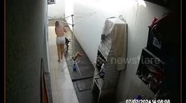 Woman finds herself tripped up by her overzealous dog