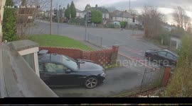 Painful collision involving car and bikers caught on CCTV in UK