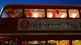 The Afternoon Tea Bus Tour gets ready for Valentine's Day with a bus packed full of Love Hearts