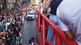Military Police Vehicle Invades Street Carnival Parade In Sao Paulo