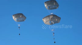 Brave U.S. Army Paratroopers Leap Into Action in Harsh Arctic Terrain in Alaska, USA