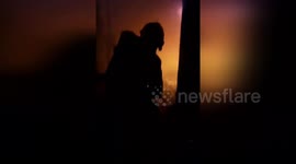 POV Firefighter Footage Captures Valencia Crew's Brave Battle to Extinguish House Fire Inferno in Spain