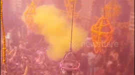 Devotees drenched in the joy of colors celebrate Holi in Braj