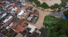 Overnight rain causes flooding in the city of Carapicuiba in Sao Paulo, Brazil
