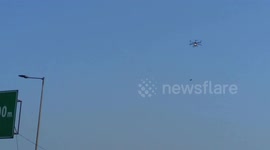 Protesting farmers hurl stones at teargas-carrying drones in northern India