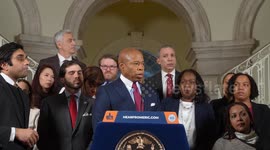 Mayor Adams announcement on lawsuit against social media companies in New York, NY, USA