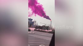 Purple cloud billows from fertiliser factory causing health concerns in China