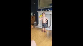 Toddler tantrum - boys gets hit in the face with ball when trying to bat