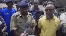 Officials visit the recent exploded gas plant and the victims in Embakasi, Nairobi