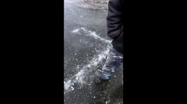 Icy plunge escape: daredevil tests frozen waters in Vyselki, Russia