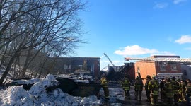 Commercial Fire with Collapse Moser Sanitation, Mount Carmel, Pennsylvania