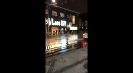 Water Pipe Burst in East end of Toronto, flooding streets