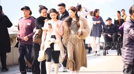 People walking at a park in Yichang, China