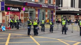 Barriers set up as massive Palestine Protest takes place in central London