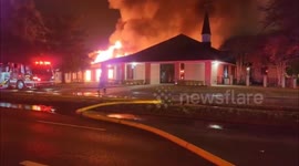 Baton Rouge Firefighters Battle House Fire in LA, USA