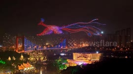 Patterns created by drones in Nanjing, China