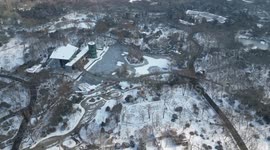 Quancheng Park in the Snow in Jinan, China