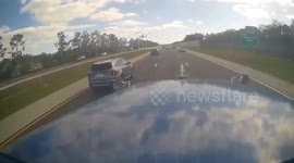Private jet crashes onto highway in Florida