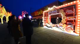 Tourists visit the brightly lit China Industrial Museum in Shenyang