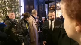 Robert Downey Jr departs a BAFTA party which was held at the Nomad hotel