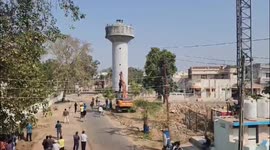 Decaying 60ft high water tower demolished in India
