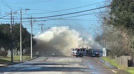 Massive Water Leak Causes Road Closure in College Station, USA